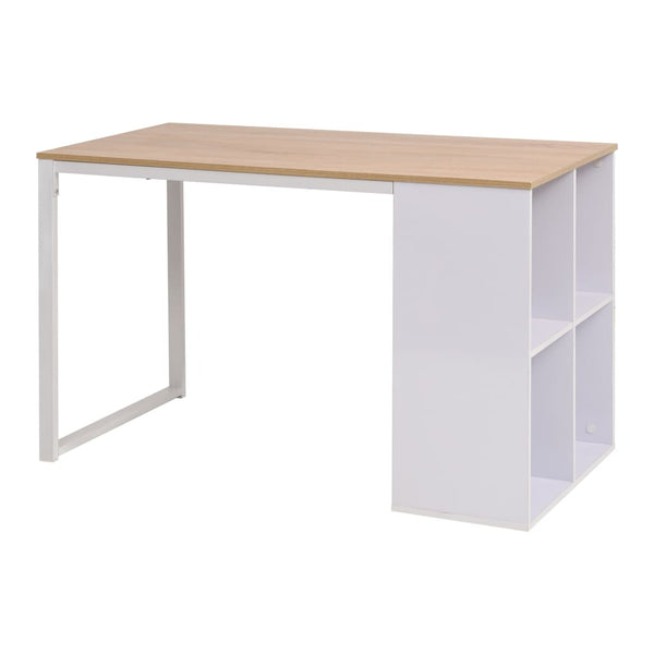 vidaXL Desk 120×60×75 cm Oak Brown and White