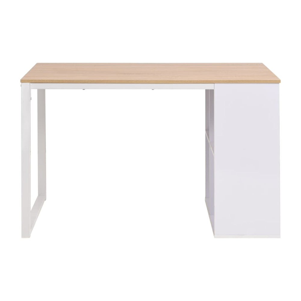 vidaXL Desk 120×60×75 cm Oak Brown and White
