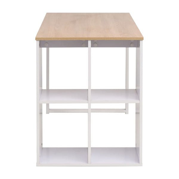 vidaXL Desk 120×60×75 cm Oak Brown and White