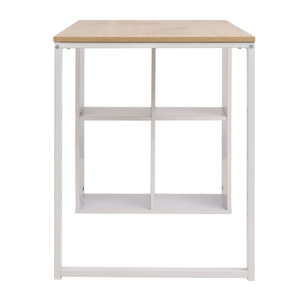 vidaXL Desk 120×60×75 cm Oak Brown and White