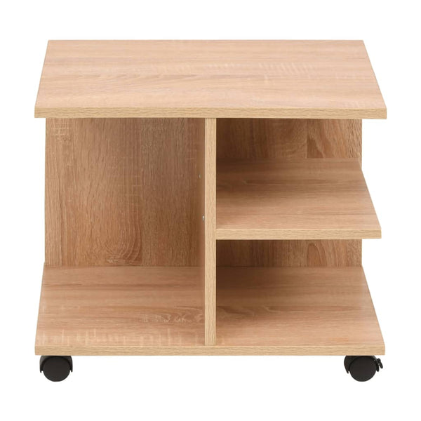 vidaXL Side Table with Wheels 50x35x42 cm Oak Brown
