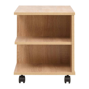 vidaXL Side Table with Wheels 50x35x42 cm Oak Brown