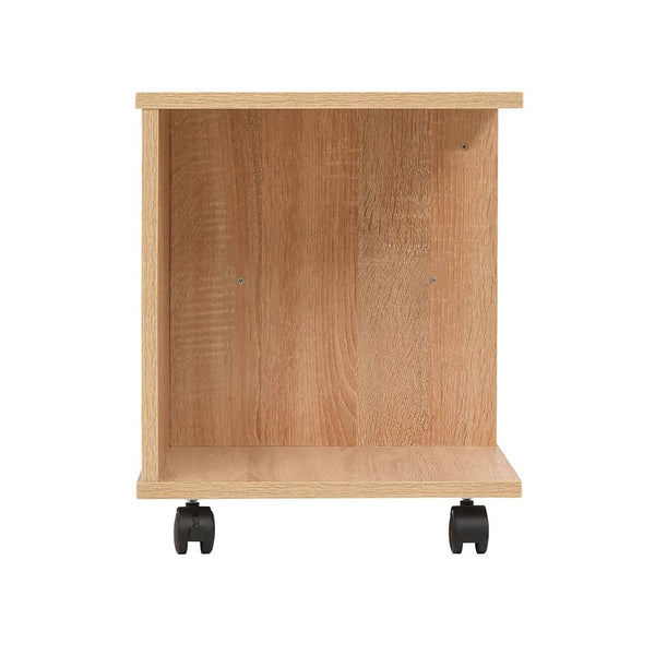 vidaXL Side Table with Wheels 50x35x42 cm Oak Brown