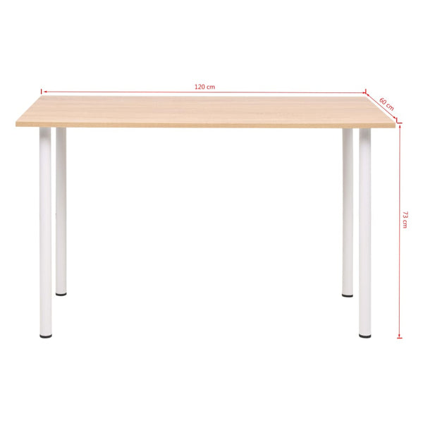 vidaXL Dining Table 120x60x73 cm Oak Brown and White