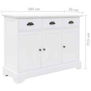 vidaXL Sideboard with 3 Doors MDF and Pine Wood 105x35x77.5 cm