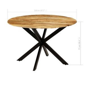 vidaXL Dining Table Rough Solid Mango Wood and Steel 120x77 cm