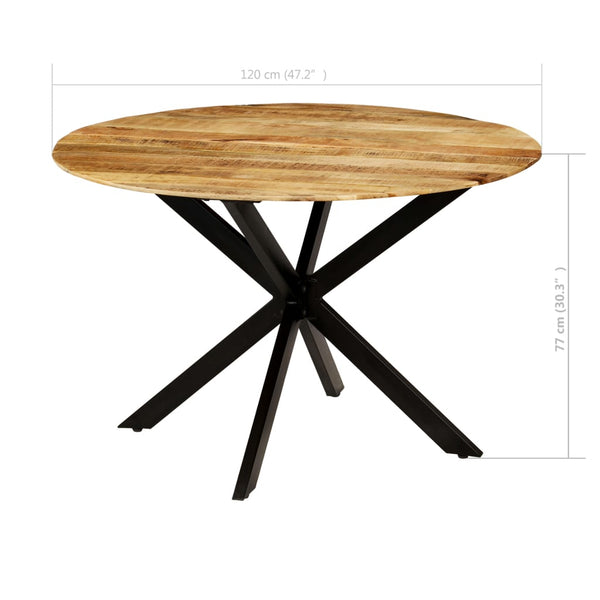 Esstisch Raues Massives Mangoholz und Stahl 120x77 cm