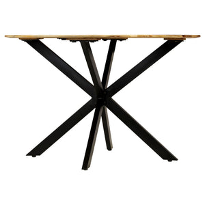 vidaXL Dining Table Rough Solid Mango Wood and Steel 120x77 cm