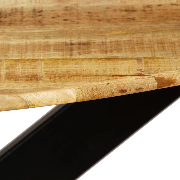 vidaXL Dining Table Rough Solid Mango Wood and Steel 120x77 cm
