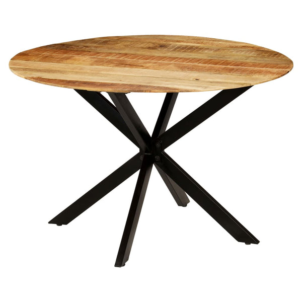 vidaXL Dining Table Rough Solid Mango Wood and Steel 120x77 cm