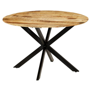 vidaXL Dining Table Rough Solid Mango Wood and Steel 120x77 cm