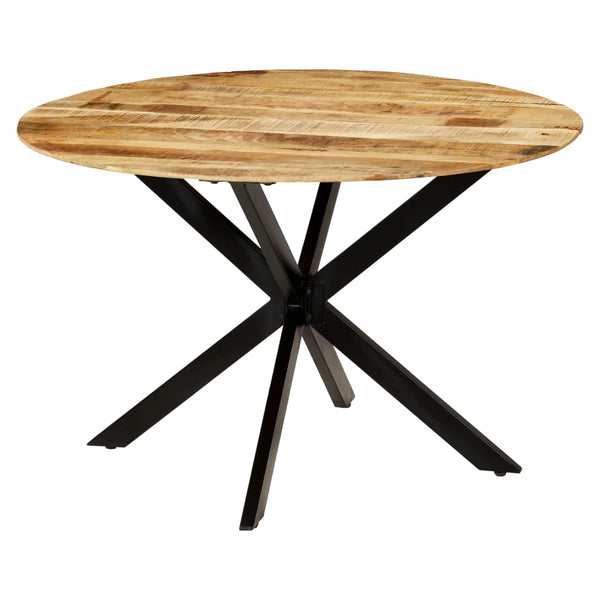 vidaXL Dining Table Rough Solid Mango Wood and Steel 120x77 cm