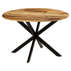 vidaXL Dining Table Rough Solid Mango Wood and Steel 120x77 cm