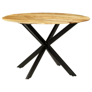 vidaXL Dining Table Rough Solid Mango Wood and Steel 120x77 cm