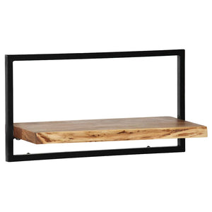 vidaXL 5-Piece Wall Shelf Set Solid Acacia Wood and Steel