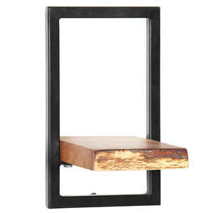 vidaXL 5-Piece Wall Shelf Set Solid Acacia Wood and Steel