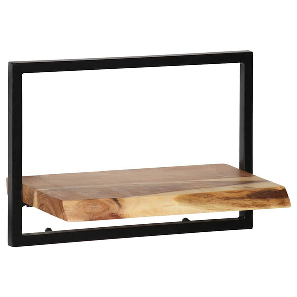 vidaXL 5-Piece Wall Shelf Set Solid Acacia Wood and Steel
