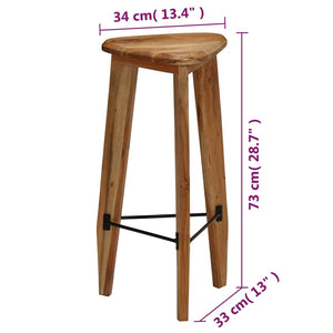 Barhocker 2 Stk. Akazie Massivholz