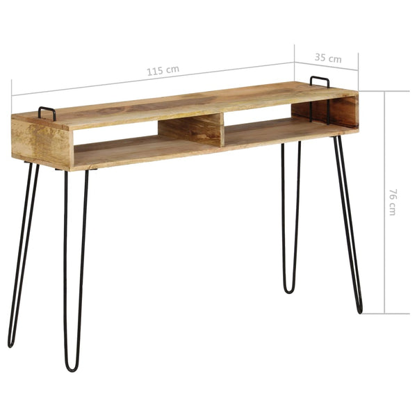 vidaXL Solid Mango Wood Console Table 115 x 35 x 76 cm