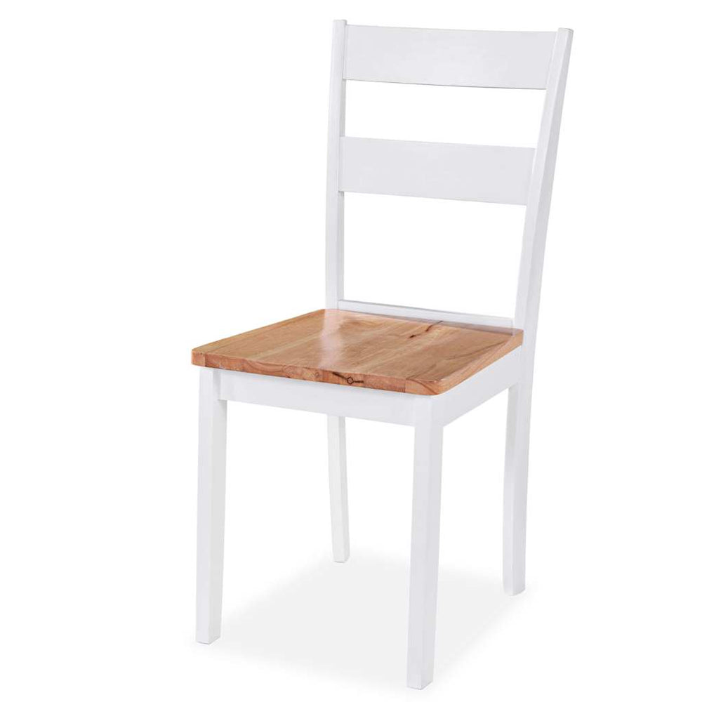 vidaXL Dining Chairs 6 pcs White Solid Rubberwood