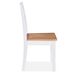 vidaXL Dining Chairs 6 pcs White Solid Rubberwood