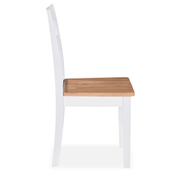 vidaXL Dining Chairs 6 pcs White Solid Rubberwood