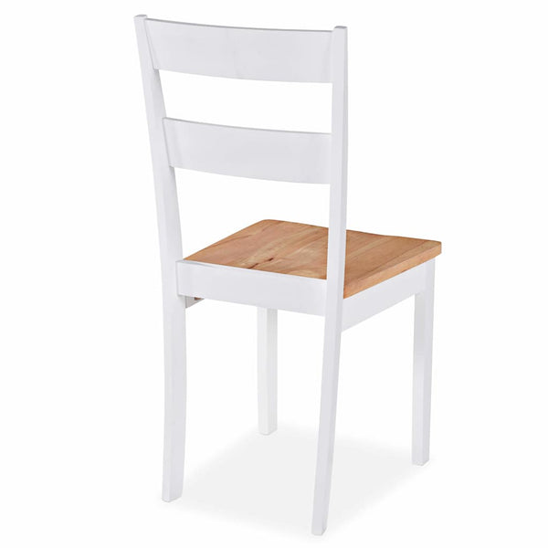 vidaXL Dining Chairs 6 pcs White Solid Rubberwood