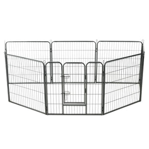 vidaXL Dog Playpen 8 Panels Steel 80 x 80 cm Black