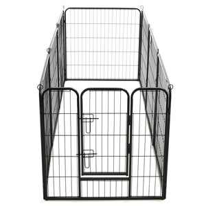 vidaXL Dog Playpen 8 Panels Steel 80 x 80 cm Black