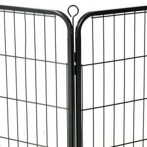 vidaXL Dog Playpen 8 Panels Steel 80 x 80 cm Black