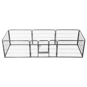 vidaXL Dog Playpen 8 Panels Steel 60 x 80 cm Black