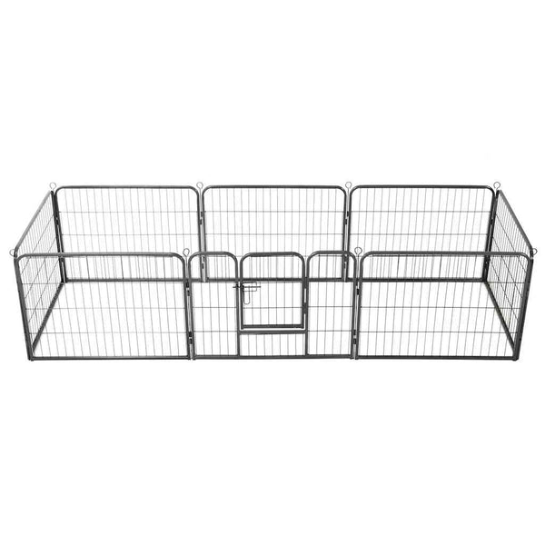 vidaXL Dog Playpen 8 Panels Steel 60 x 80 cm Black