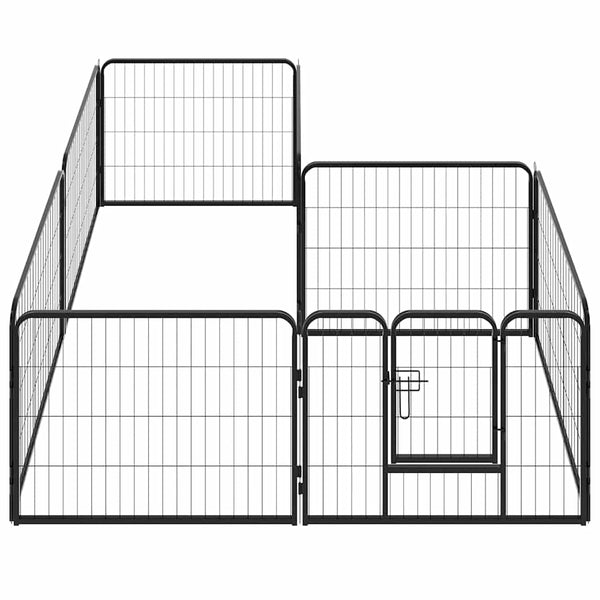 vidaXL Dog Playpen 8 Panels Steel 60 x 80 cm Black