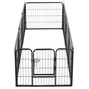 vidaXL Dog Playpen 8 Panels Steel 60 x 80 cm Black