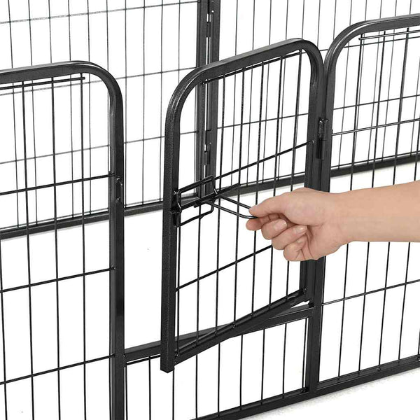 vidaXL Dog Playpen 8 Panels Steel 60 x 80 cm Black