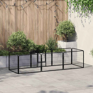 vidaXL Dog Playpen 8 Panels Steel 60 x 80 cm Black