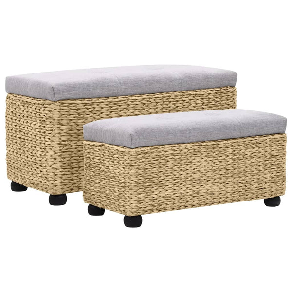 vidaXL Bench Set 2-piece Seagrass Grey