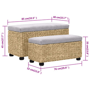 vidaXL Bench Set 2-piece Seagrass Grey