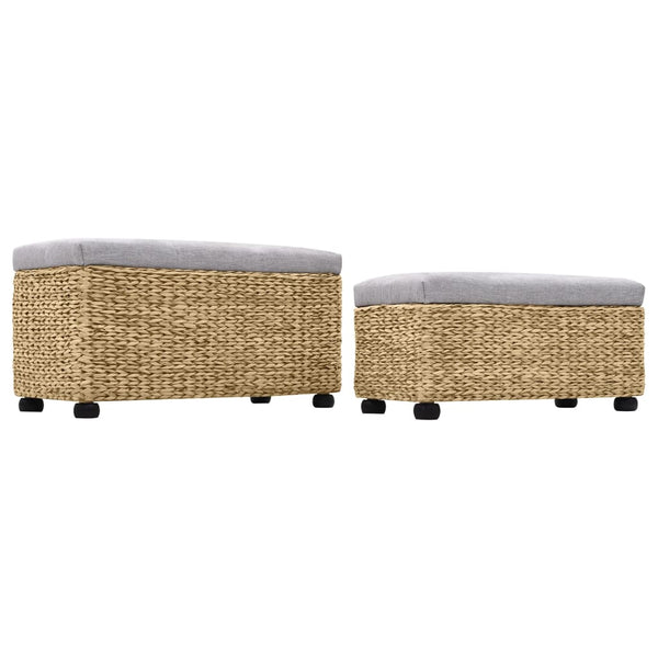 vidaXL Bench Set 2-piece Seagrass Grey
