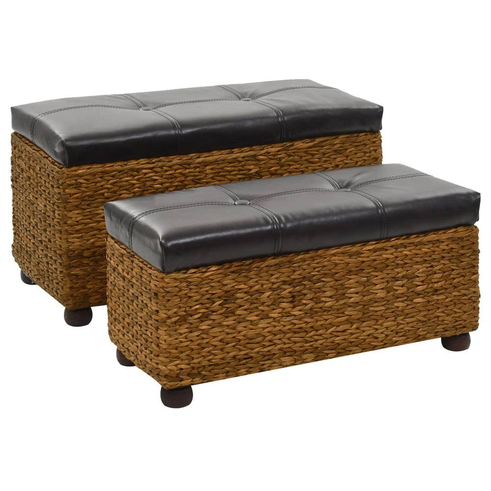 vidaXL Bench Set 2-piece Seagrass Brown