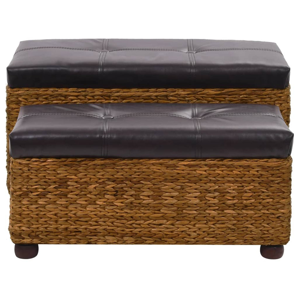 vidaXL Bench Set 2-piece Seagrass Brown