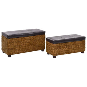 vidaXL Bench Set 2-piece Seagrass Brown
