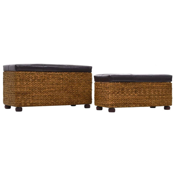 vidaXL Bench Set 2-piece Seagrass Brown