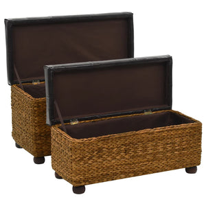 vidaXL Bench Set 2-piece Seagrass Brown