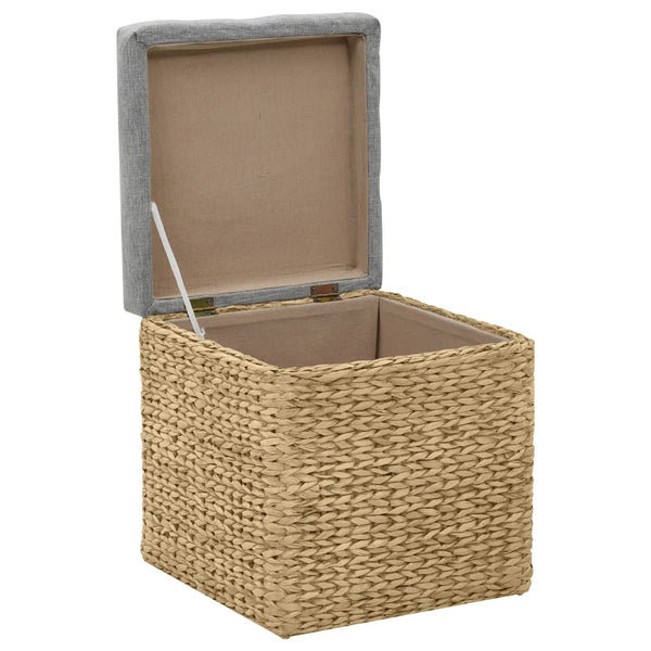 vidaXL Ottoman Set 2 pcs Sea Grass Grey