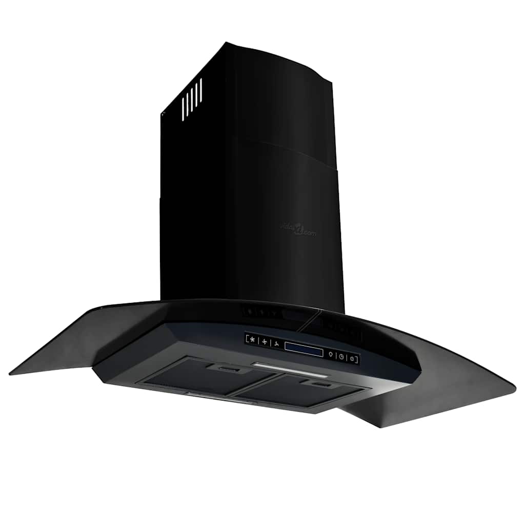 vidaXL Wall-Mounted Range Hood Stainless Steel 756 m³/h 90 cm Black