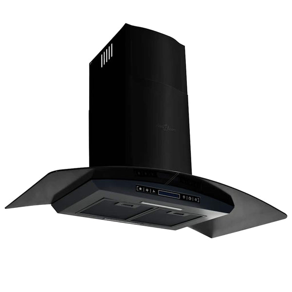 vidaXL Wall-Mounted Range Hood Stainless Steel 756 m³/h 90 cm Black