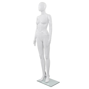 vidaXL Female Mannequin with Glass Base White 175 cm