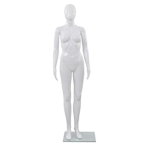 vidaXL Female Mannequin with Glass Base White 175 cm