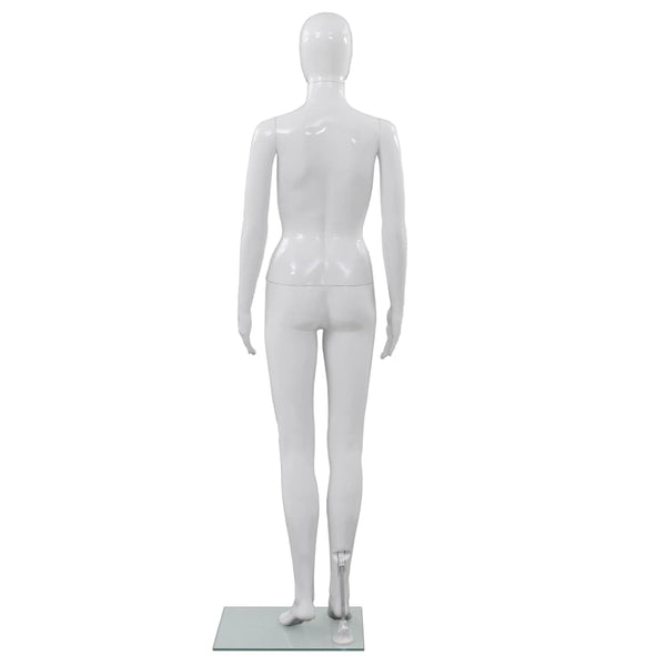 vidaXL Female Mannequin with Glass Base White 175 cm